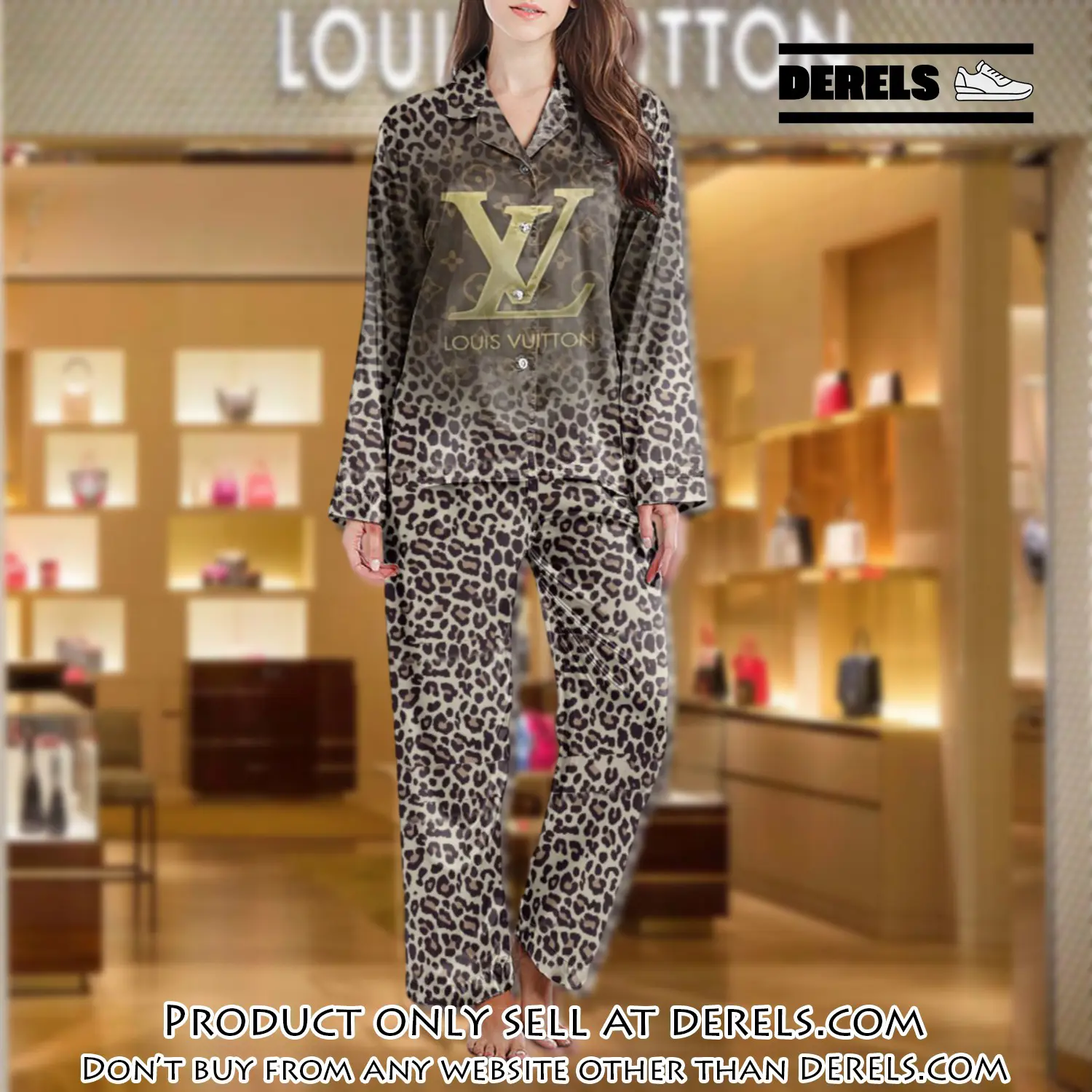 Lv monogram long satin pajama set pjs1026 dr3438184